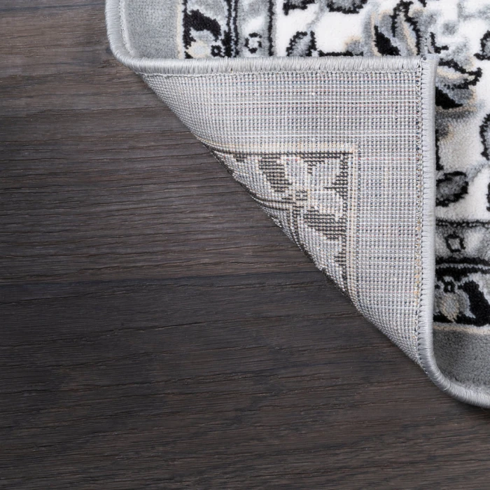 Palmette Modern Persian Floral Gray/Ivory 3 ft. x 5 ft. Area Rug