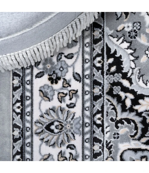 Palmette Modern Persian Floral Gray/Ivory 2 ft. x 8 ft. Runner Rug