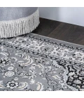 Palmette Modern Persian Floral Gray/Ivory 2 ft. x 8 ft. Runner Rug