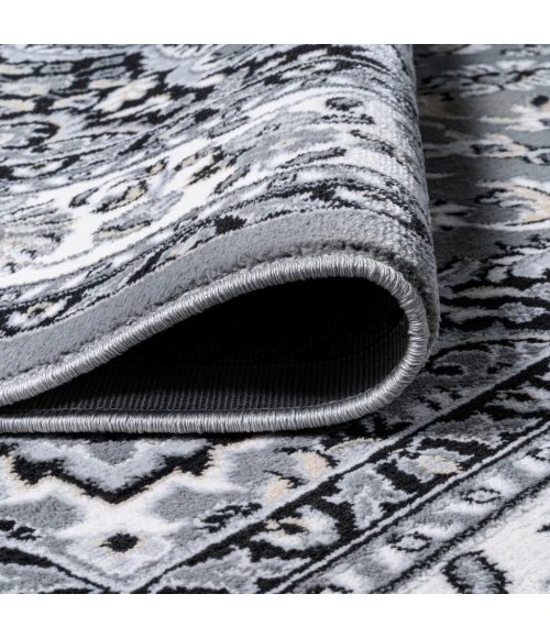 Palmette Modern Persian Floral Gray/Ivory 2 ft. x 8 ft. Runner Rug