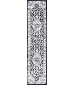 Jonathany Modern Persian MDP503B Cream/Gray/Black Area Rug 2 ft. X 10 ft. Runner