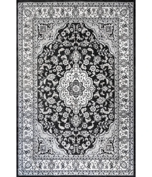 Palmette Modern Persian Floral Cream/Gray/Black 3 ft. x 5 ft. Area Rug