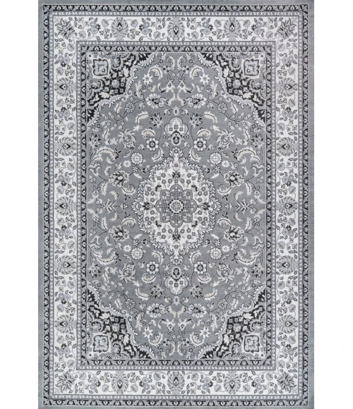 Palmette Modern Persian Floral Gray/Cream 8 ft. x 10 ft. Area Rug