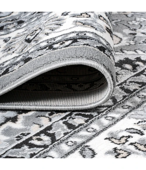 Palmette Modern Persian Floral Gray/Cream 8 ft. x 10 ft. Area Rug