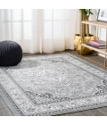 Palmette Modern Persian Floral Gray/Cream 8 ft. x 10 ft. Area Rug