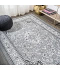 Palmette Modern Persian Floral Gray/Cream 8 ft. x 10 ft. Area Rug