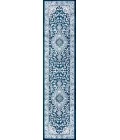Palmette Modern Persian Floral Navy/Blue 2 ft. x 8 ft. Runner Rug