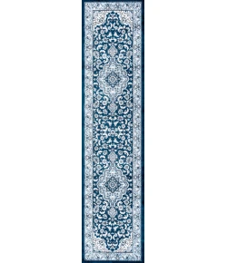 Jonathany Modern Persian MDP503D Navy/Blue Area Rug 2 ft. X 8 ft. Runner
