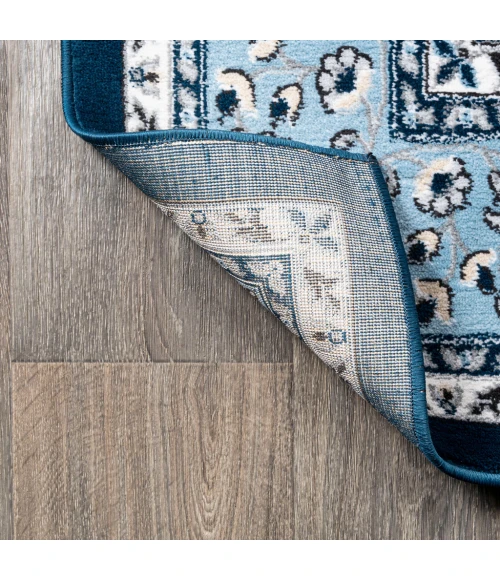 Palmette Modern Persian Floral Navy/Blue 8 ft. x 10 ft. Area Rug