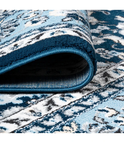 Palmette Modern Persian Floral Navy/Blue 8 ft. x 10 ft. Area Rug