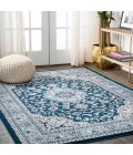 Palmette Modern Persian Floral Navy/Blue 8 ft. x 10 ft. Area Rug