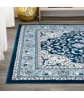 Palmette Modern Persian Floral Navy/Blue 8 ft. x 10 ft. Area Rug