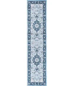 Jonathany Modern Persian MDP503E Blue/Navy Area Rug 2 ft. X 8 ft. Runner