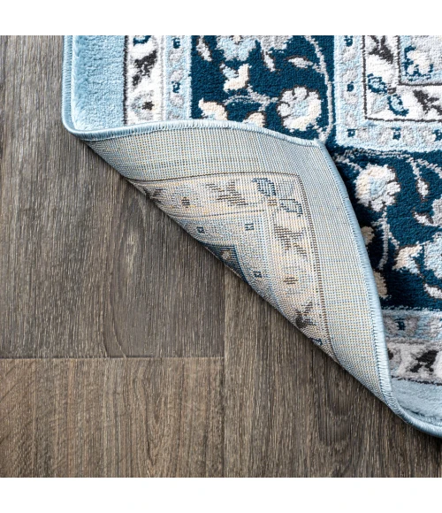 Palmette Modern Persian Floral Blue/Navy 8 ft. x 10 ft. Area Rug