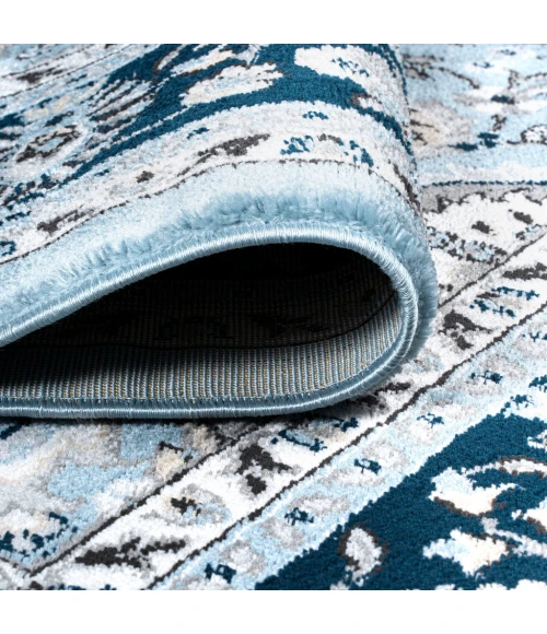 Palmette Modern Persian Floral Blue/Navy 8 ft. x 10 ft. Area Rug