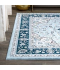 Palmette Modern Persian Floral Blue/Navy 8 ft. x 10 ft. Area Rug