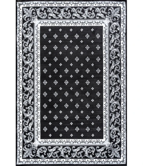 Acanthus French Border Black/Gray 5 ft. x 8 ft. Area Rug