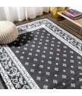 Acanthus French Border Black/Gray 5 ft. x 8 ft. Area Rug
