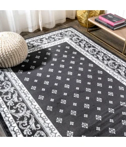 Jonathany Modern Persian MDP504A Black/Gray Area Rug 5 ft. 3 in. X 7 ft. 6 in. Rectangle