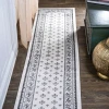 Jonathany Modern Persian MDP504B Cream/Light Gray Area Rug 2 ft. X 10 ft. Runner