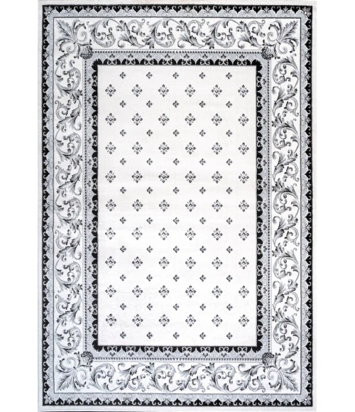 Acanthus French Border Cream/Light Gray 3 ft. x 5 ft. Area Rug