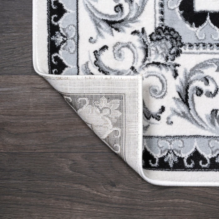 Acanthus French Border Cream/Light Gray 3 ft. x 5 ft. Area Rug