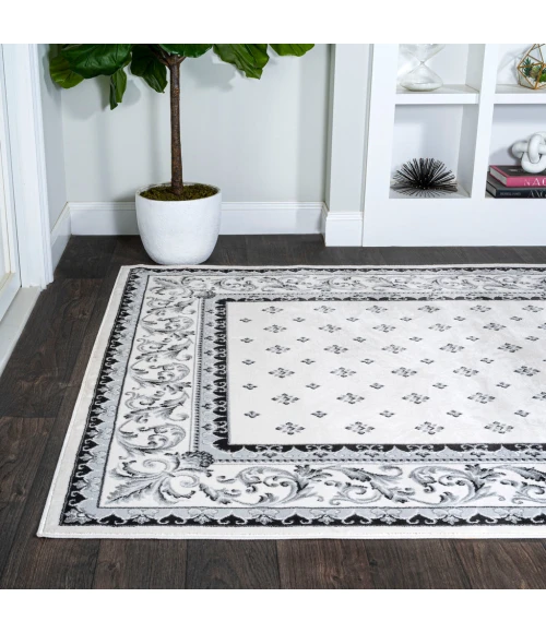 Acanthus French Border Cream/Light Gray 3 ft. x 5 ft. Area Rug