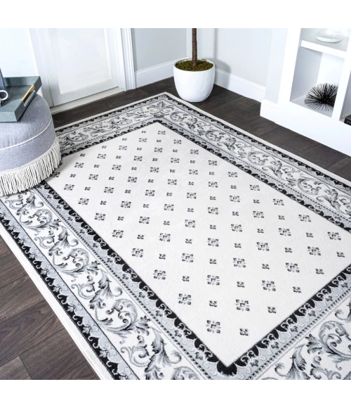 Acanthus French Border Cream/Light Gray 3 ft. x 5 ft. Area Rug