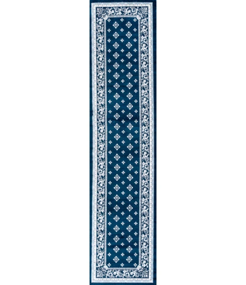 Acanthus French Border Navy/Blue 2 ft. x 8 ft. Runner Rug