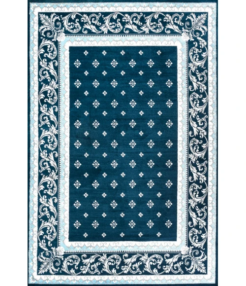 Acanthus French Border Navy/Blue 8 ft. x 10 ft. Area Rug