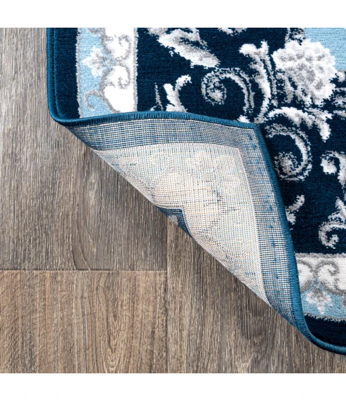 Acanthus French Border Navy/Blue 2 ft. x 8 ft. Runner Rug