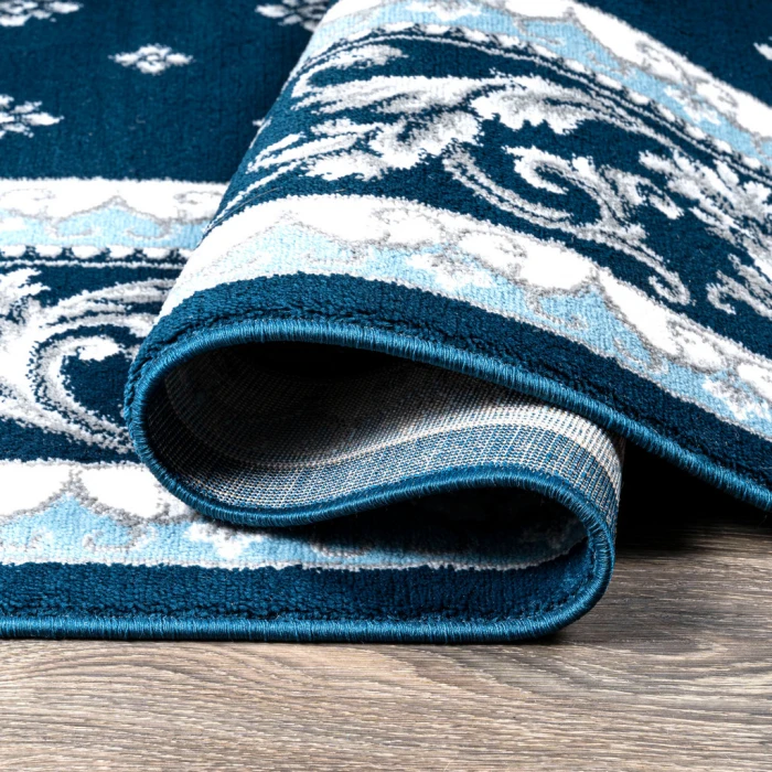 Acanthus French Border Navy/Blue 2 ft. x 10 ft. Runner Rug