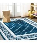 Acanthus French Border Navy/Blue 8 ft. x 10 ft. Area Rug