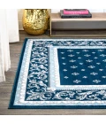 Acanthus French Border Navy/Blue 8 ft. x 10 ft. Area Rug