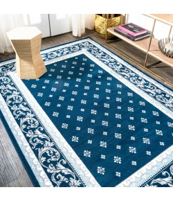 Jonathany Modern Persian MDP504C Navy/Blue Area Rug 7 ft. 8 in. X 10 ft. Rectangle