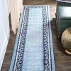 Jonathany Modern Persian MDP504E Blue/Navy Area Rug 2 ft. X 10 ft. Runner