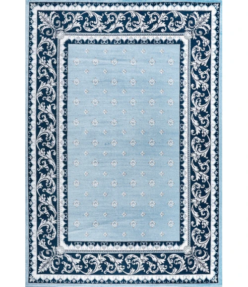 Acanthus French Border Blue/Navy 8 ft. x 10 ft. Area Rug