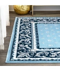 Acanthus French Border Blue/Navy 8 ft. x 10 ft. Area Rug