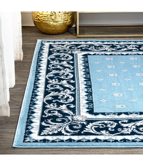 Acanthus French Border Blue/Navy 8 ft. x 10 ft. Area Rug