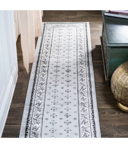 Jonathany Modern Persian MDP504F Light Gray/Cream Area Rug 2 ft. X 10 ft. Runner