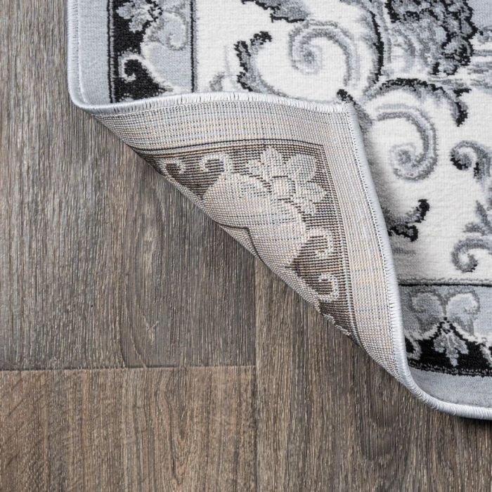 Acanthus French Border Light Gray/Cream 2 ft. x 10 ft. Runner Rug