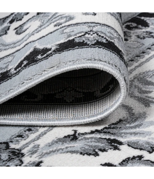 Acanthus French Border Light Gray/Cream 8 ft. x 10 ft. Area Rug