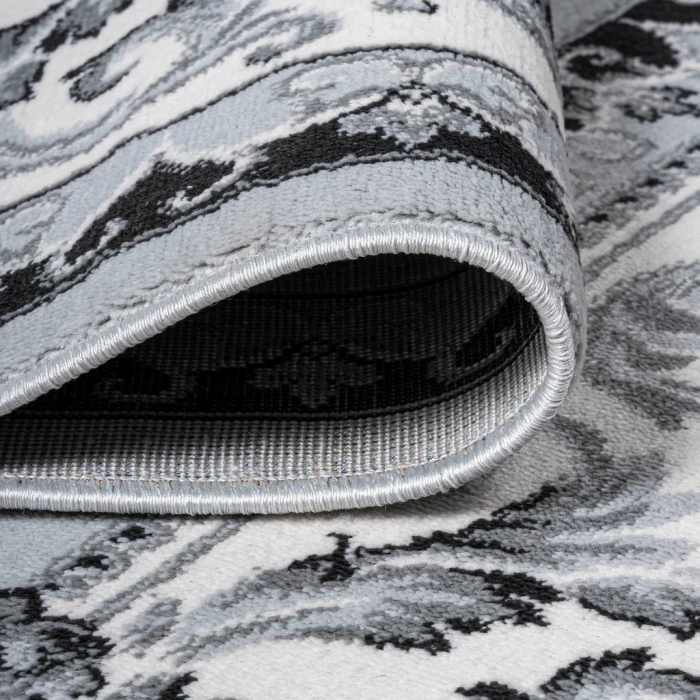 Acanthus French Border Light Gray/Cream 2 ft. x 10 ft. Runner Rug