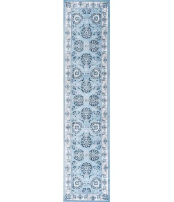 Jonathany Modern Persian MDP505A Blue/Cream Area Rug 2 ft. X 10 ft. Runner