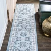 Jonathany Modern Persian MDP505A Blue/Cream Area Rug 2 ft. X 10 ft. Runner