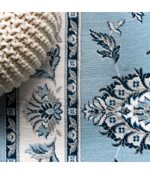 Cherie French Cottage Blue/Cream 2 ft. x 10 ft. Runner Rug