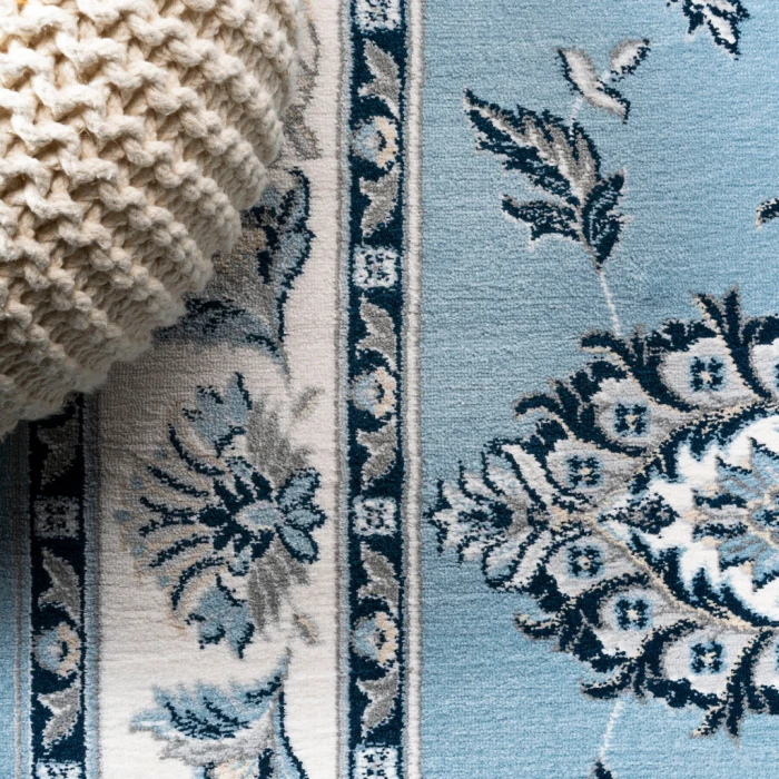 Cherie French Cottage Blue/Cream 3 ft. x 5 ft. Area Rug