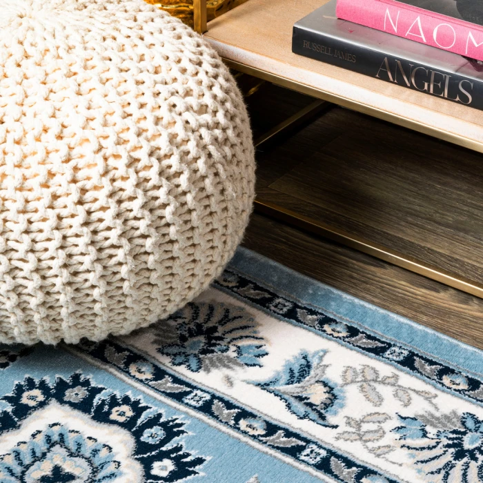 Cherie French Cottage Blue/Cream 3 ft. x 5 ft. Area Rug