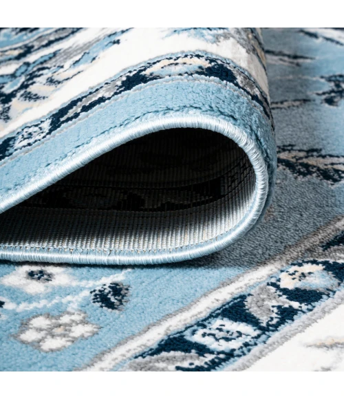 Cherie French Cottage Blue/Cream 2 ft. x 10 ft. Runner Rug