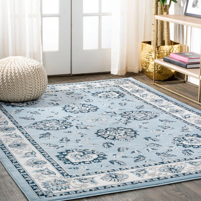 Cherie French Cottage Blue/Cream 3 ft. x 5 ft. Area Rug